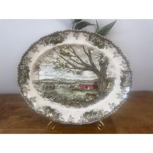 Vintage Johnson Bros The Friendly Village Harvest Time Oval‎ Serving Platter